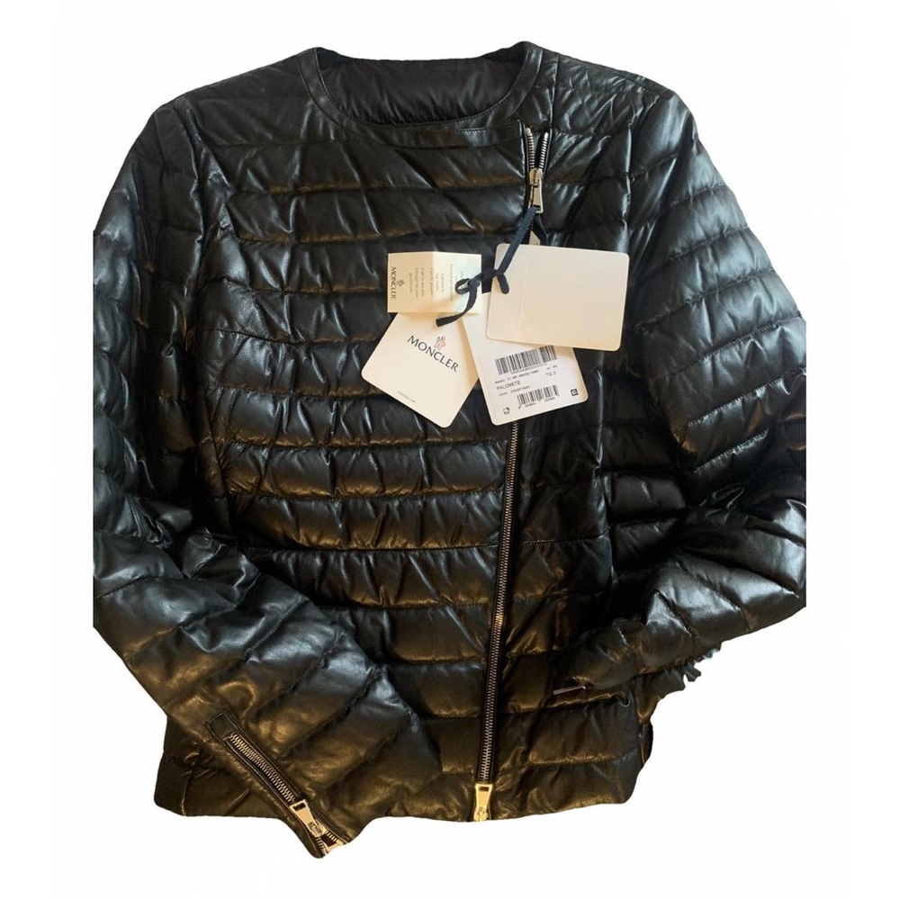 MONCLER BLACK MOTO JACKET WOMENS XL NEW W/TAGS